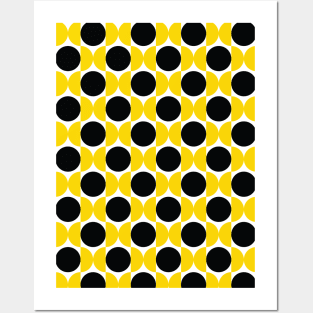 Black and Yellow Circle Seamless Pattern 007#001 Posters and Art